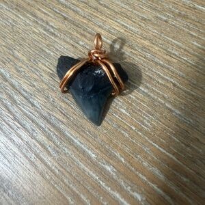Fossil Shark tooth Pendant with Copper Wire Wrap from Florida